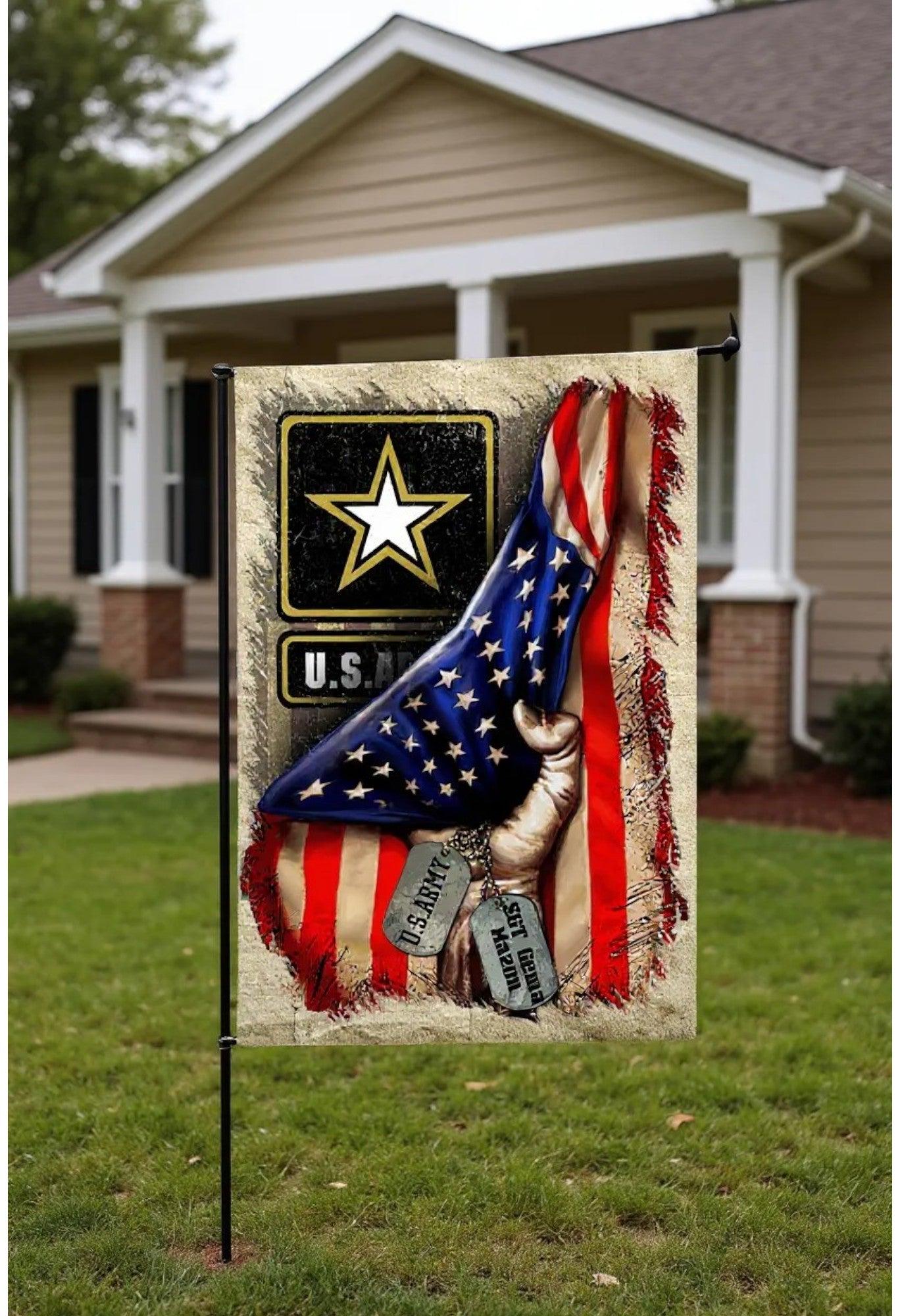US-Armee Gartenflagge – 33x47 Cm, Doppelseitig, Aus Jute, Wetterbeständig, Hergestellt In USA