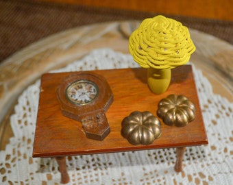 1970s New Old Stock Miniature Dollhouse Accessories Dollhouse Miniatures Vintage Dollhouse Clothes Pin Bag Guitar /& Yarn