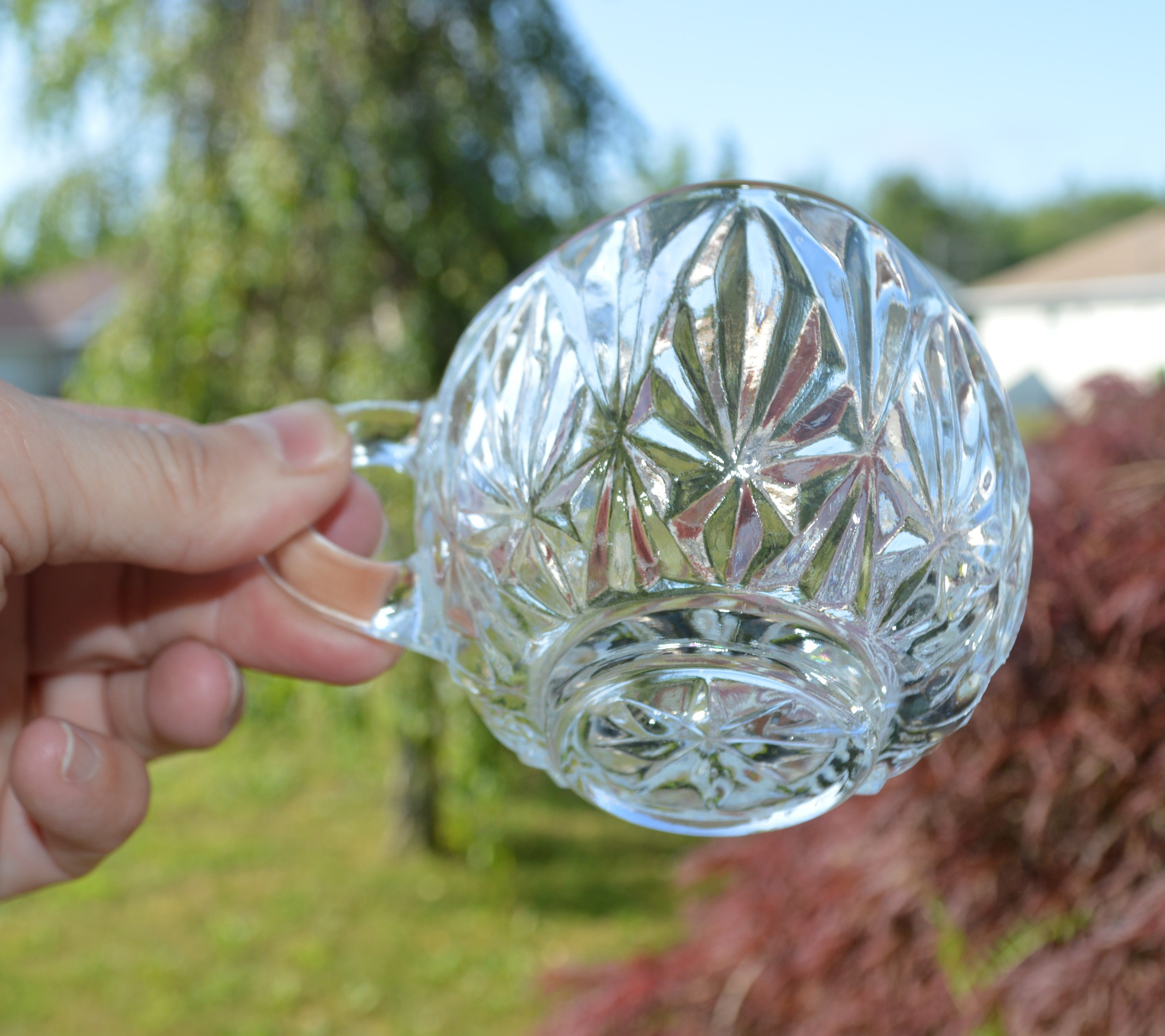Vintage Pressed Glass Punch Cups Set 8 Cups Mid Century Etsy