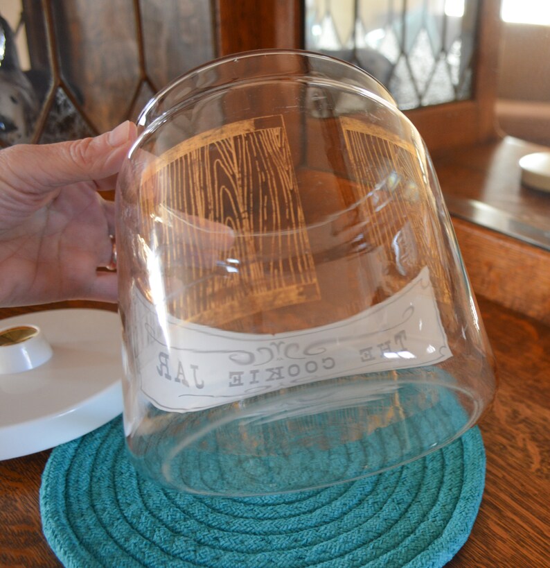 Dog Treats Canister Mid Century Mothers Day Gift for Her,Gift for Him Cookie Canister 1960s Covered Glass Jar Vintage Pyrex Cookie Jar