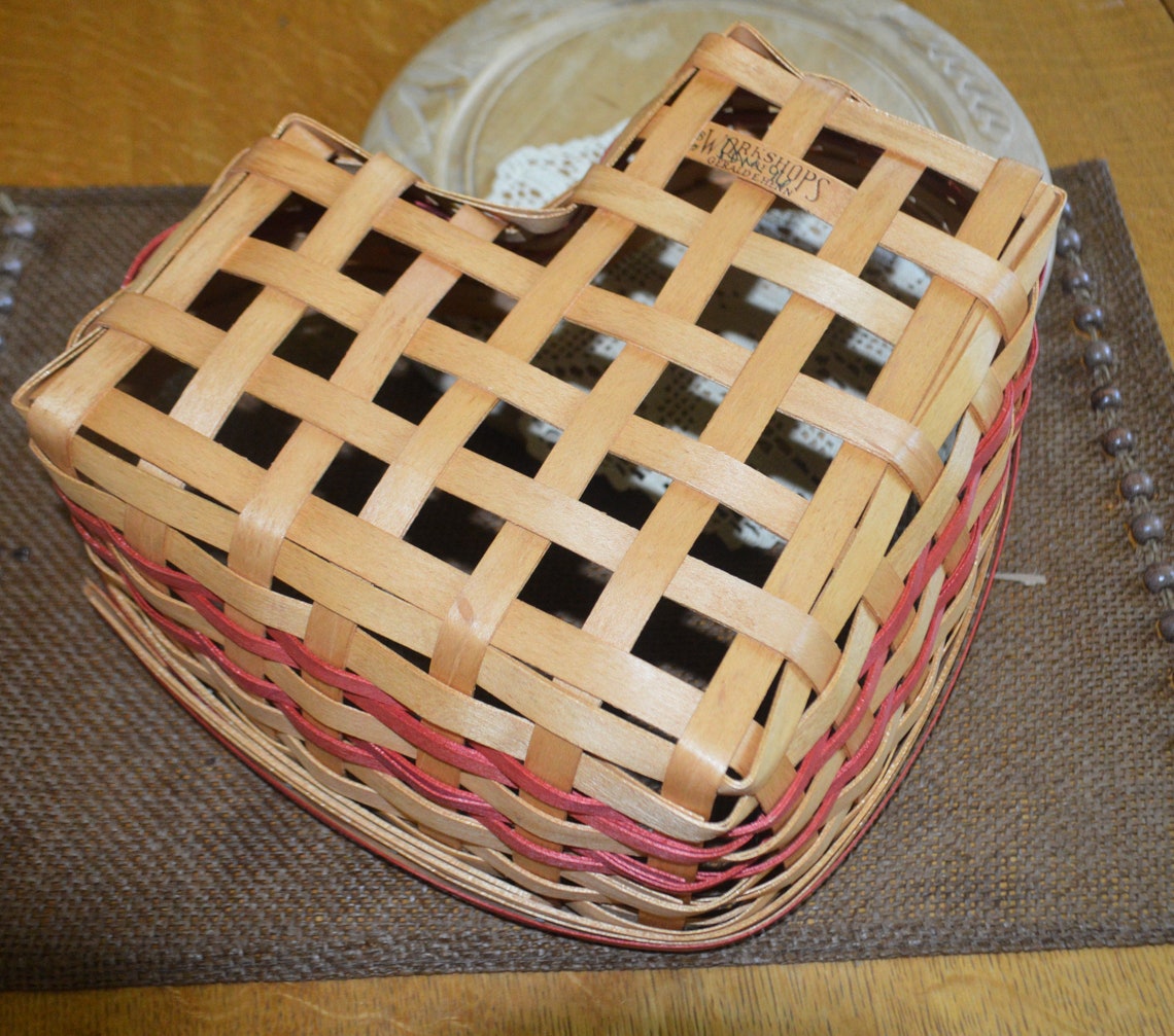 Vintage Henn Heart Shaped Basket Handmade Gerald Henn Etsy