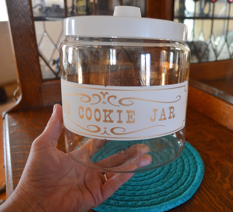 Dog Treats Canister Mid Century Mothers Day Gift for Her,Gift for Him Cookie Canister 1960s Covered Glass Jar Vintage Pyrex Cookie Jar