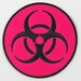 Biohazard Symbol/Sign (Pink) Iron On/ Sew On Embroidered Cloth Patch Badge Appliqué cybergoth cyber punk goth rocker emo rave Size: 6.8cm