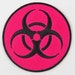 Biohazard Symbol/Sign (Pink) Iron On/ Sew On Embroidered Cloth Patch Badge Appliqué cybergoth cyber punk goth rocker emo rave Size: 6.8cm