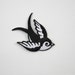 Swallow (Black, Left) Iron On/ Sew On Embroidered Cloth Patch Badge Appliqué hot fix stitch bird UK SELLER Size: 7cm x 6.1cm