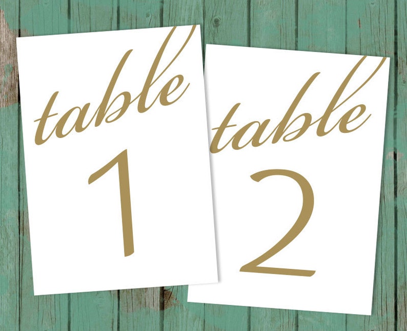 PDF Instant Download Table Numbers Table Numbers Cards DIY Table Numbers. Printable Table Numbers Wedding Table Numbers for Wedding