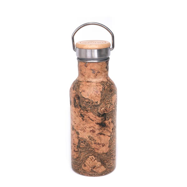 ReBOTTLE Cork Covered Water Bottle 550ml - Black Oak