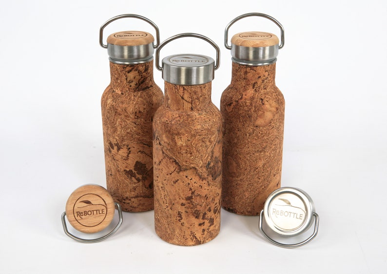 Rebottle Cork Covered Water Bottle 550ml Oak Tree Etsy