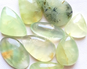 Green Prehnite Cabochon Wholesale Lot By Weight With Different Shapes and Size Cabochon Used For Jewelry Making