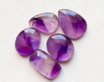 Amethyst Cabochon Lose Edelstein zur Schmuckherstellung - 5 Stück Edelstein Lot | Größe: 16–13 mm | Amethyst für handgefertigten Schmuck 71280