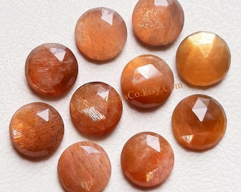 Gold Sheen Sapphire Rose Cut Round Flat Back Gemstone 10 Pieces Lot, Size : 10 MM, AAA+ Gold Sheen Sapphire Round Used For Jewelry Making