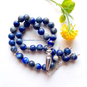 Lapis Lazuli Gemstone 10 MM Islamic Prayer Beads, 33 Beads Tasbih, Misbaha, Sibha, Islamic Rosary, Worry Beads, Big Beads Prayer Tasbih