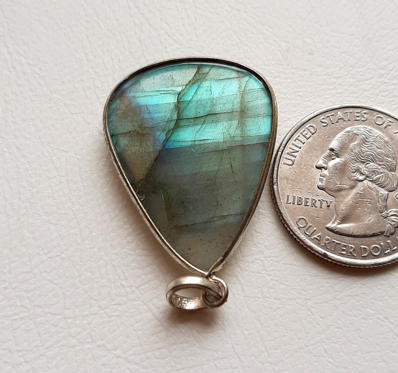 925 Sterling Silver Pendant AAA Labradorite Gemstone Handmade Necklace and Pendant 58947 Labradorite Sterling Silver Pendant