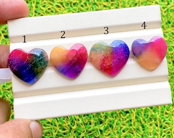 Solar Quartz Heart Shape Cabochon Loose Gemstone For Handmade Jewelry, AAA+ Solar Quartz Heart Cabochon For Wire Wrapping -  84697-84700