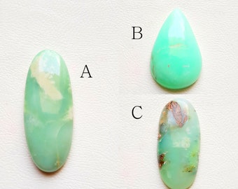 Chrysopras-Cabochon-Loser Edelstein zur Schmuckherstellung, AAA+ natürlicher Chrysopras-Cabochon für handgefertigten Schmuck und Drahtwickel – 72205-72207