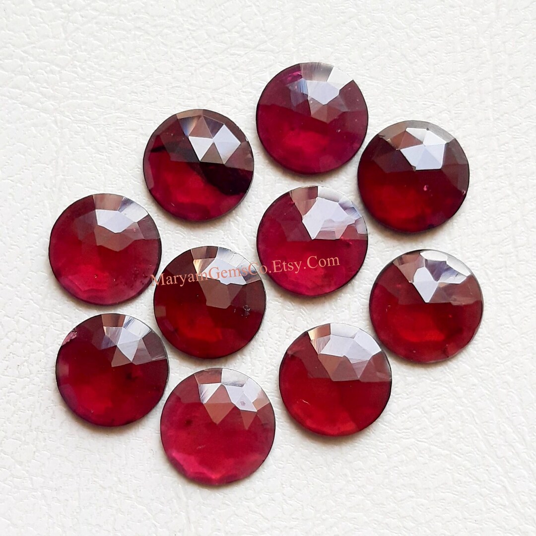 GARNET Rose Cut Round Shape Gemstone 10 Pieces Lot | Size : 10 MM ...