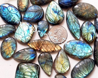 Labradorite Carving Cabochon Wholesale Lot By Weight With Different Shapes And Sizes Used For Jewelry Making