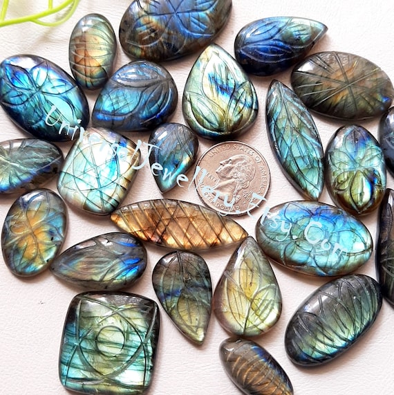 Labradorite Carving Cabochon Wholesale Lot By Weight With Different Shapes And Sizes Used For Jewelry Making