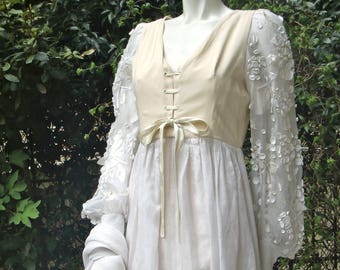 NINA RICCI Haute Couture 1970  Wedding Dress and Coat Embroidered Silk Organza