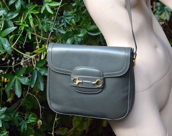 GUCCI 1970 Grey Peccary Shoulder Bag