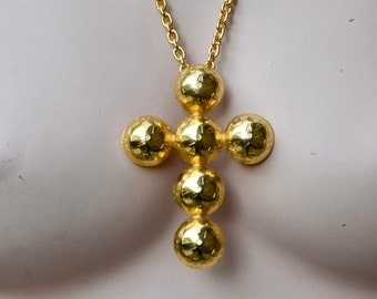 CELINE 1990 Orbs Cross Pendant