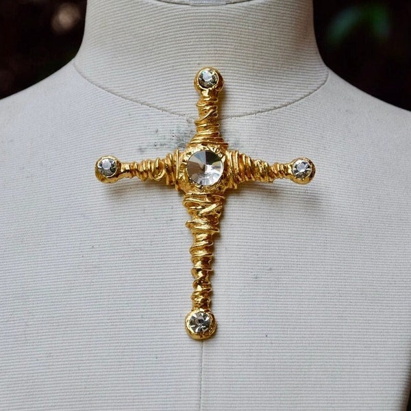 CHRISTIAN LACROIX 1990 Cross Brooch or Pendant