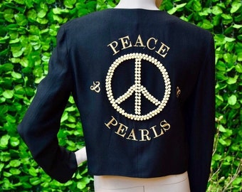 MOSCHINO 1990 Peace & Pearls Jacket