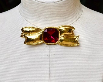 Yves Saint Laurent Rive Gauche 1970 Bow Brooch