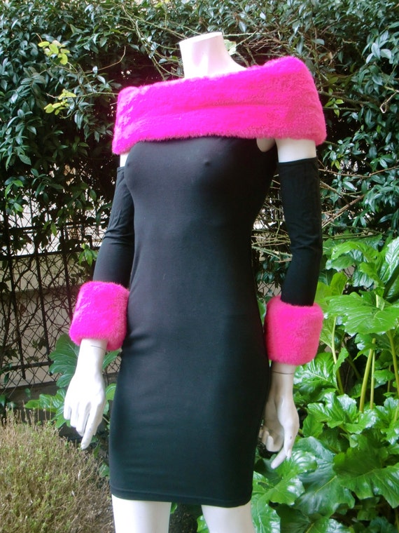 STUPIDISSIMO 1980 Shocking pink False Fur Trimmed