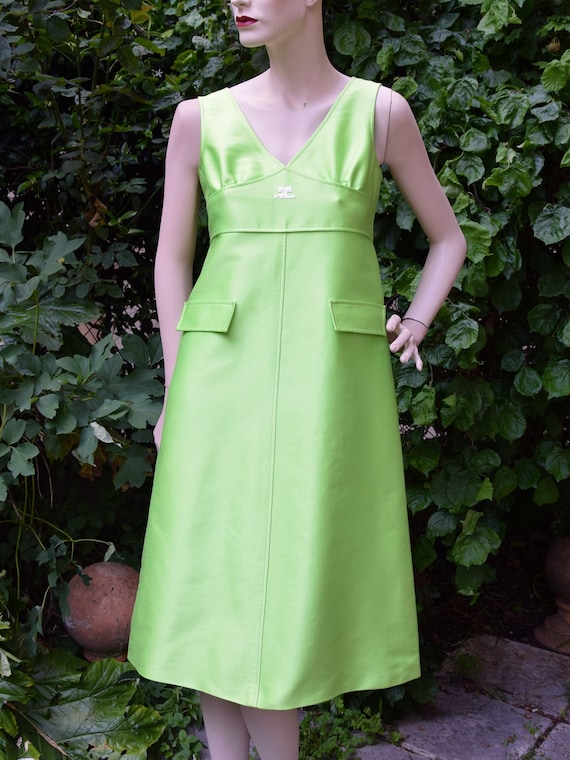COURREGES 1970 Acid Green Dress
