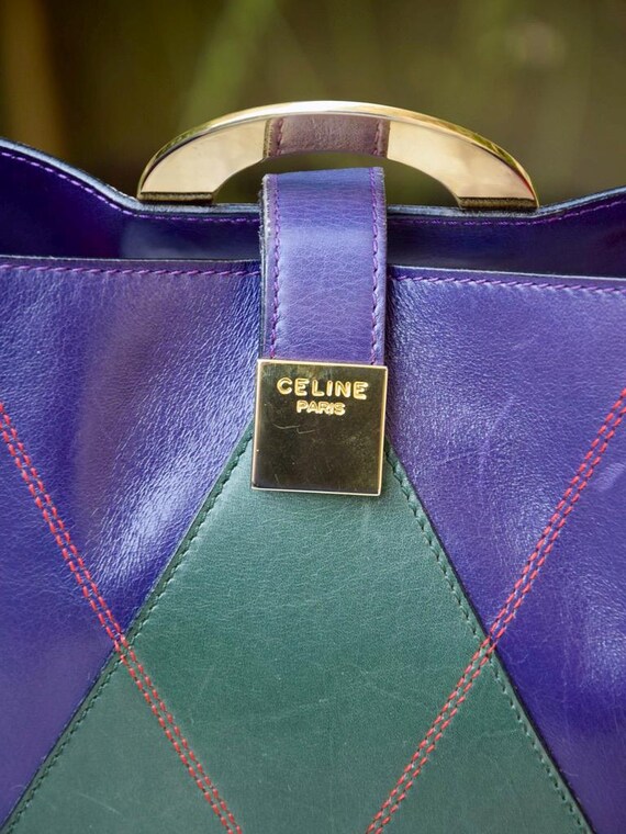 CELINE 1980 Argyll Pattern Bucket Bag - image 10