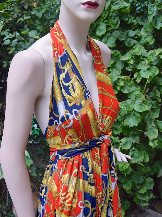 HERMÈS 1970 Silk Jersey Long Dress