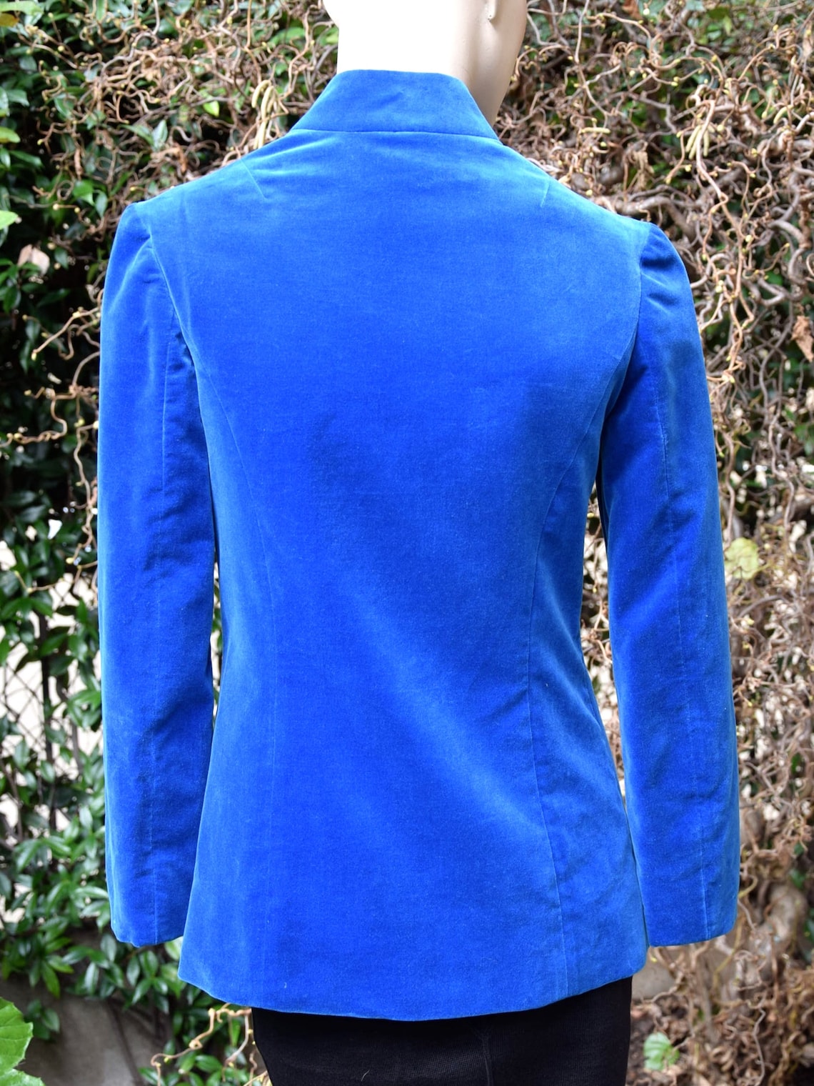 EMILIO PUCCI 1960 Cerulean Blue Velvet Military Jacket Etsy