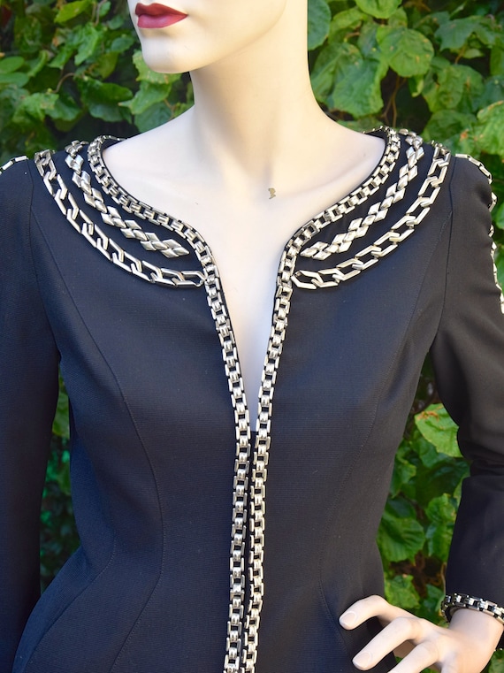 THIERRY MUGLER 1980 Chains Trimmed Jacket