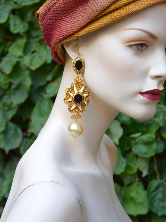 CHRISTIAN LACROIX 1994 Maltese Cross Earrings