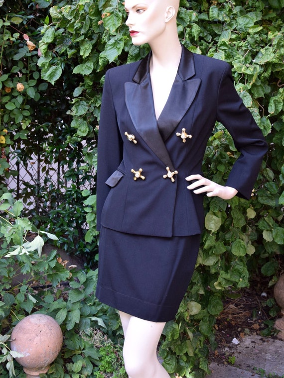 MOSCHINO 1990 Faucet Butons Black Suit - image 1