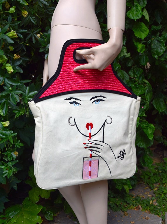 Lulu guinness straw bag sale