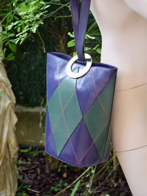 CELINE 1980 Argyll Pattern Bucket Bag - image 3