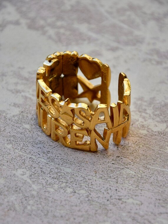 YVES SAINT LAURENT 1990 Signature Cuff - image 4