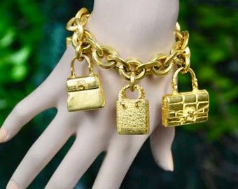 Bracelet Et Boucles D’oreilles CÉLINE PARIS – Ensemble Perles Et Métal, Vintage