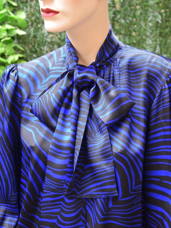 SAINT LAURENT Rive Gauche 1980 Zebra Silk Satin Blouse - Etsy