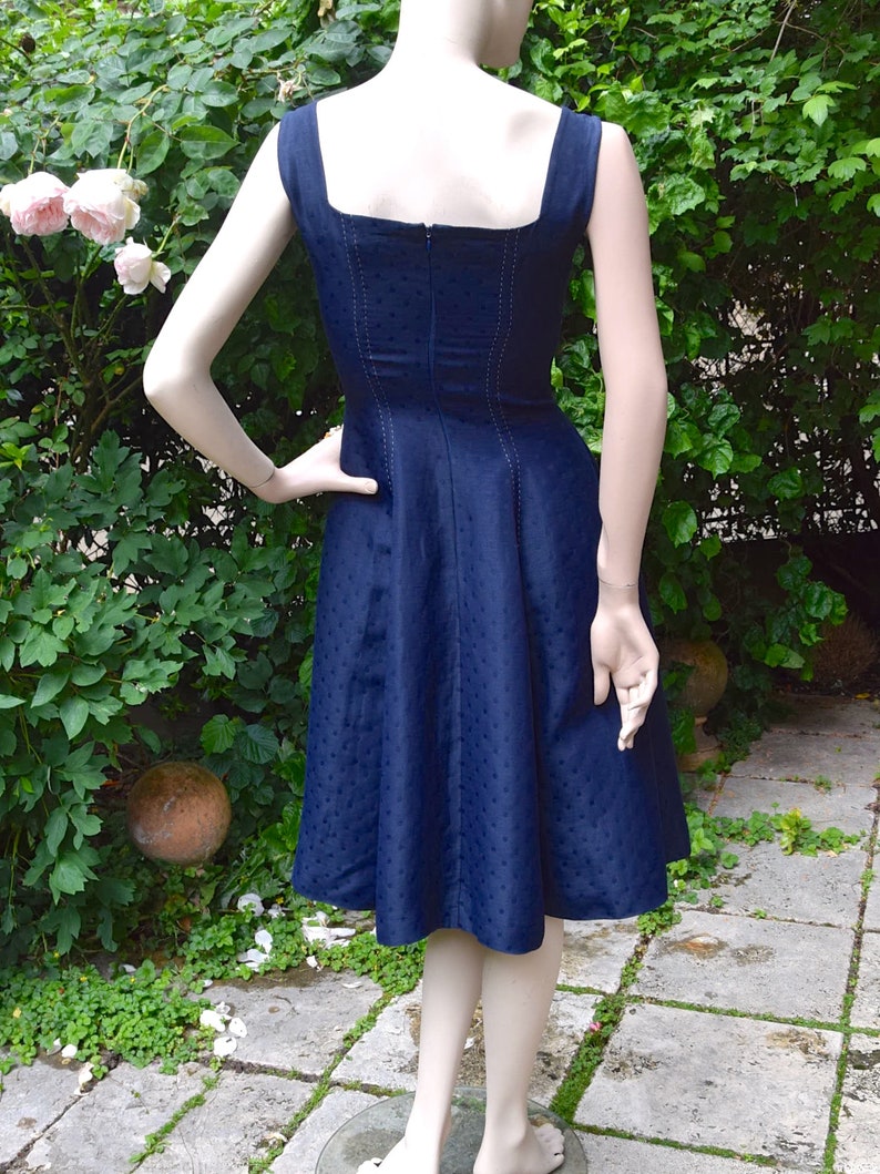 CHANTAL THOMASS 1990 Navy Blue Skater Dress image 6