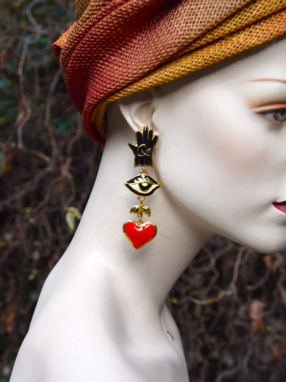 CHRISTIAN LACROIX 1990 " Rebus " Earrings