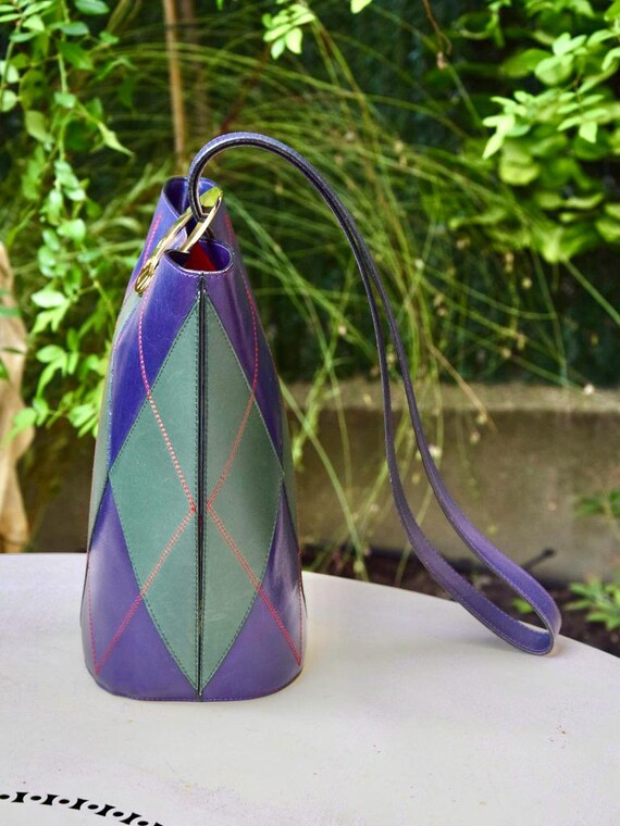 CELINE 1980 Argyll Pattern Bucket Bag - image 8