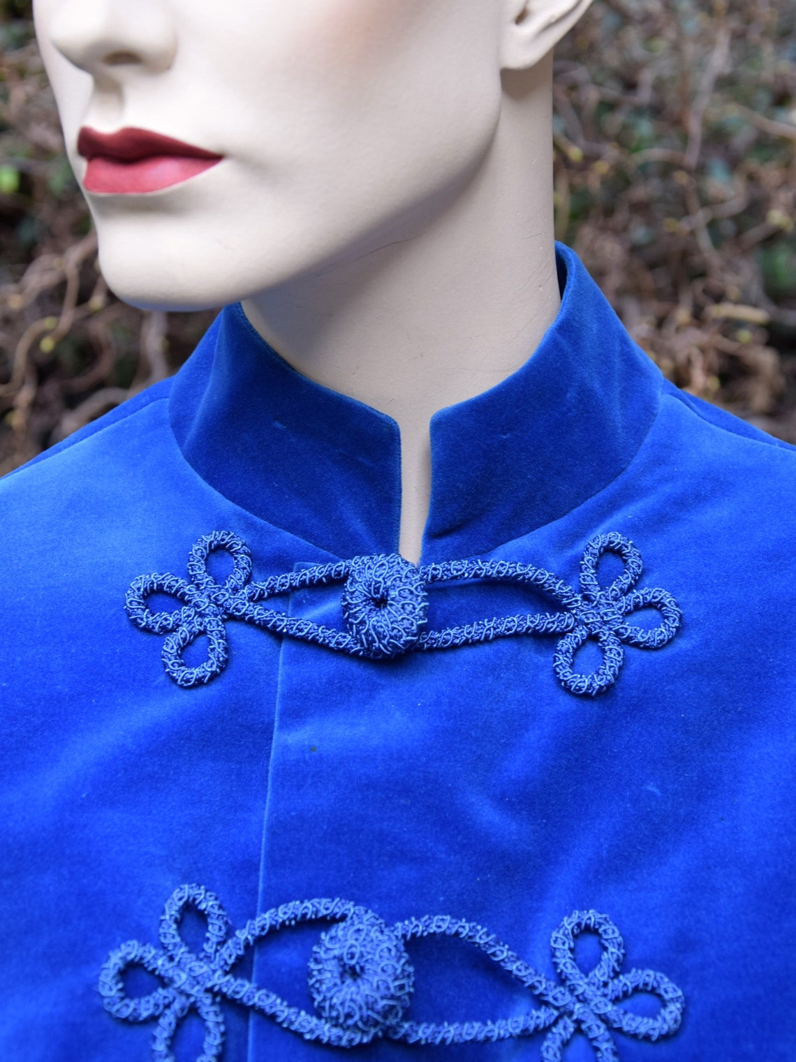 EMILIO PUCCI 1960 Cerulean Blue Velvet Military Jacket Etsy