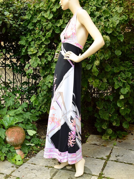LEONARD 1970 Long Halter Dress
