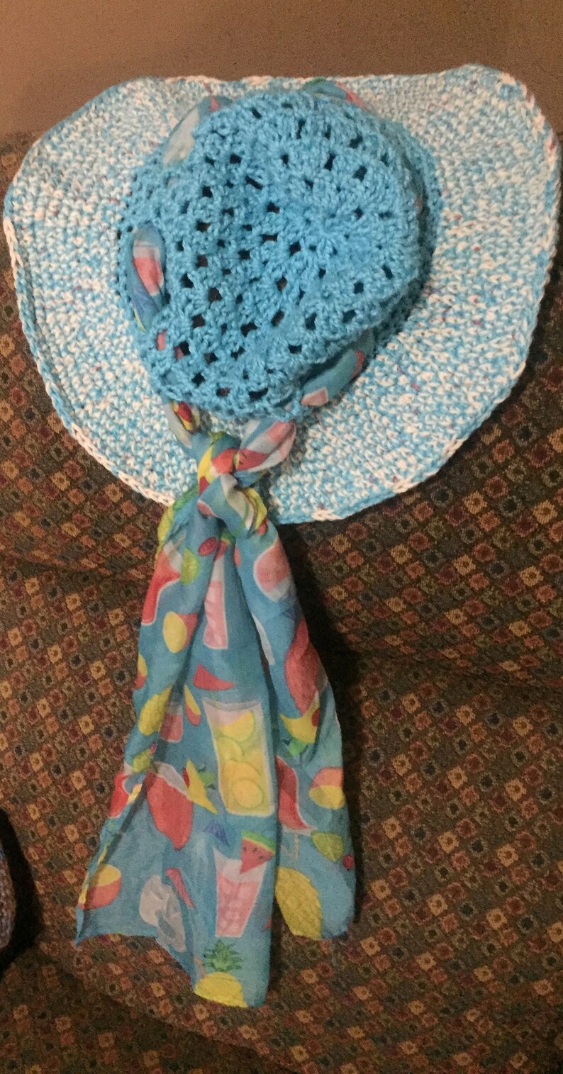 Wide Brim Hat Summer Sun hat Handcrafted Crochet Ladies Sun hat