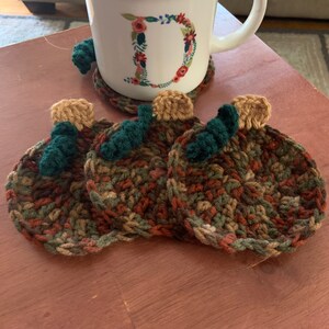 Crochet Pumpkin Coasters