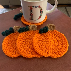 Crochet Pumpkin Coasters