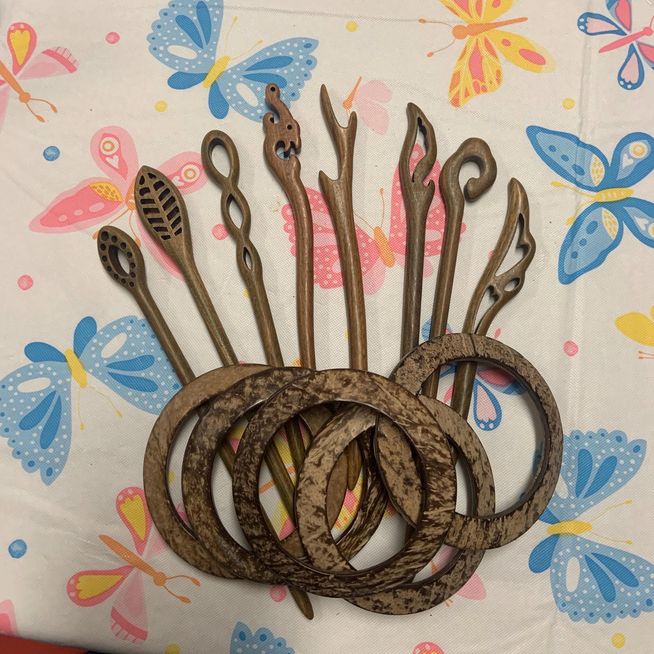 Wooden Shawl Pin, Clasp, Brooch